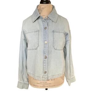 Paige Women's Denim Cropped Jacket Conner Shacket Beaumont Size Medium NWT